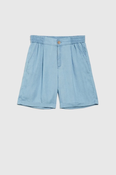 Szorty lyocell błękitne