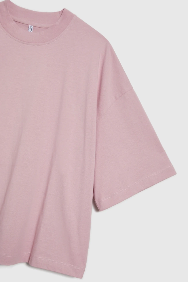 Gładka bluzka oversize różowa