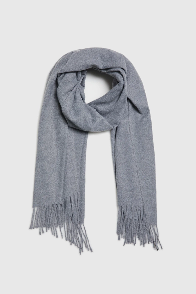 Szal z frędzlami szary