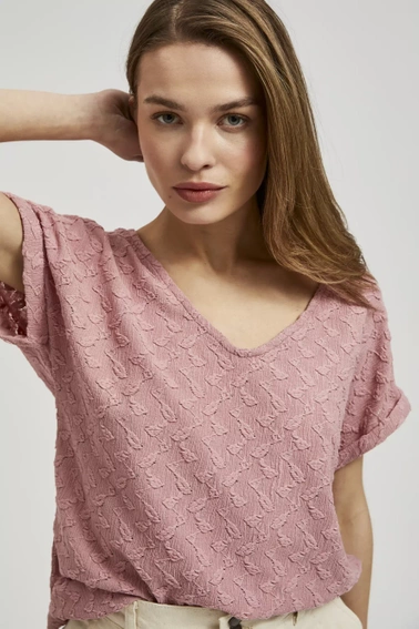 Bluzka z krótkimi rękawami różowa