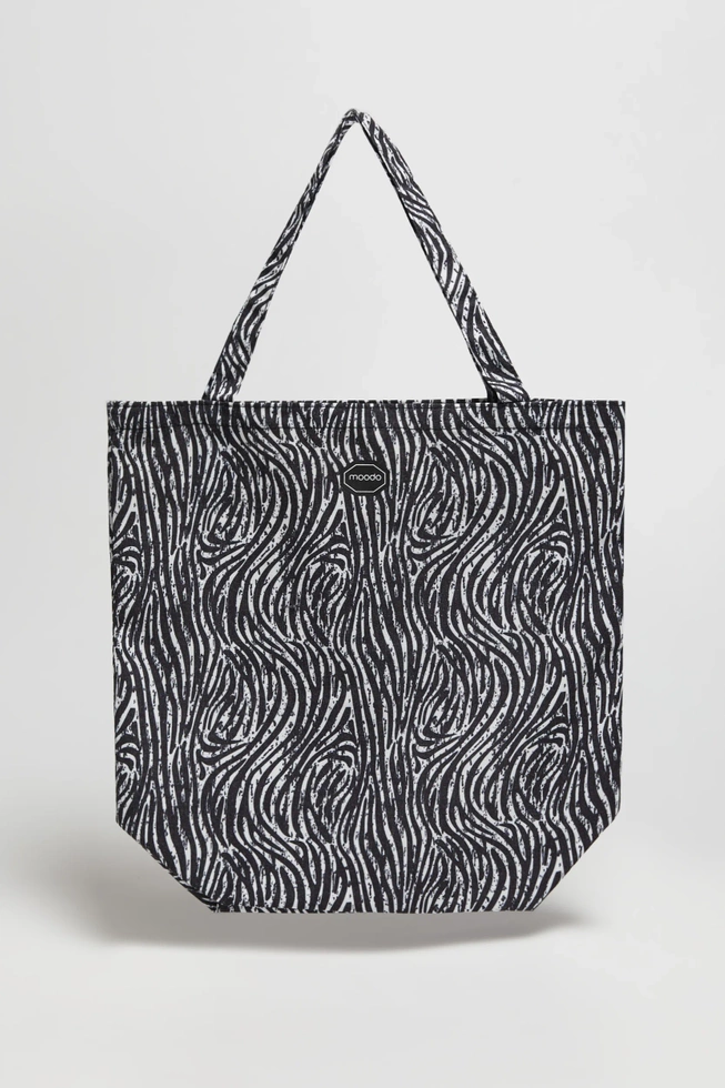 Wzorzysta bawełniana torba czarna