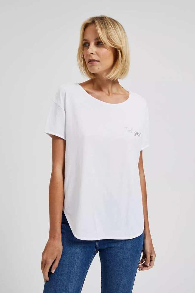 Bluzka z napisem biała