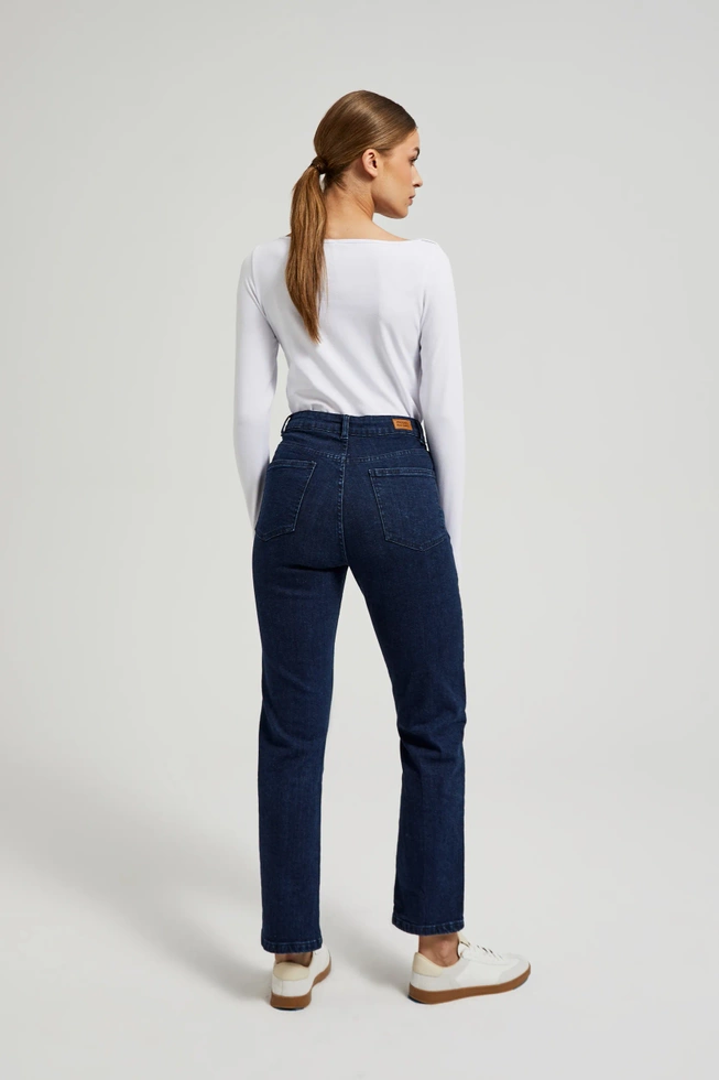 Jeansy z prostą nogawką granatowe