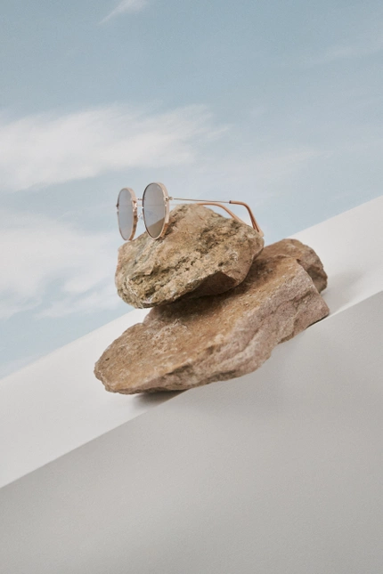 Okulary z metalowymi oprawkami różowe