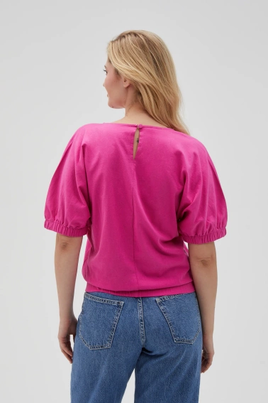Bluzka z krótkimi rękawami fuksjowa