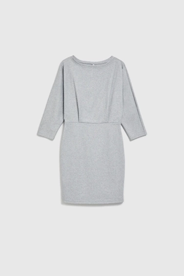 Gładka sukienka o długości przed kolano szara