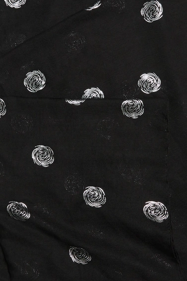 Szal ze srebrnym nadrukiem czarny