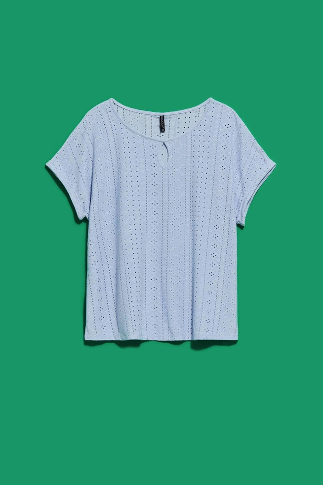 Ażurowa bluzka jasno-błekitna