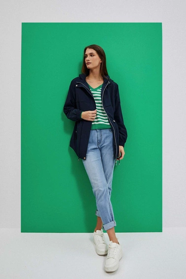 Parka z kapturem granatowa