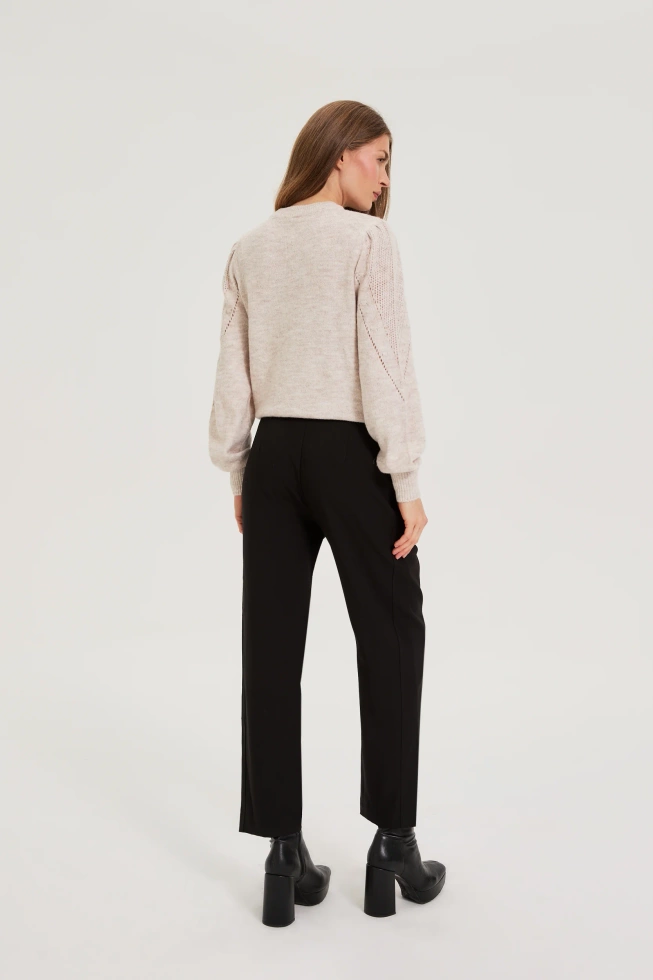 Gładkie spodnie czarne