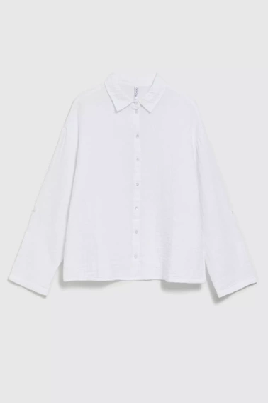 Bawełniana koszula zapinana na guziki biała