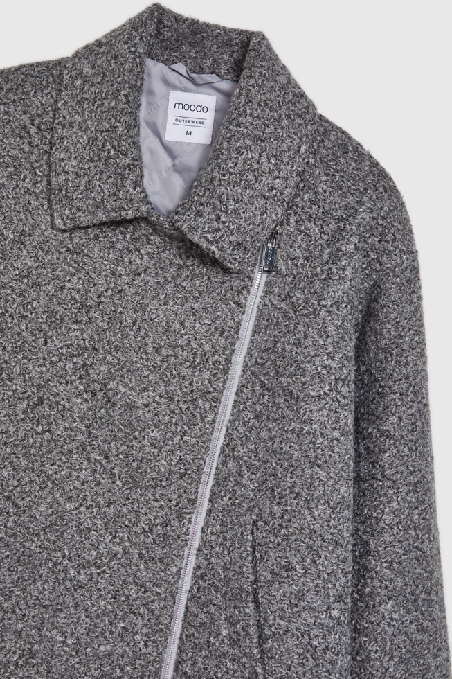 Kurtka zapinana na zamek szara