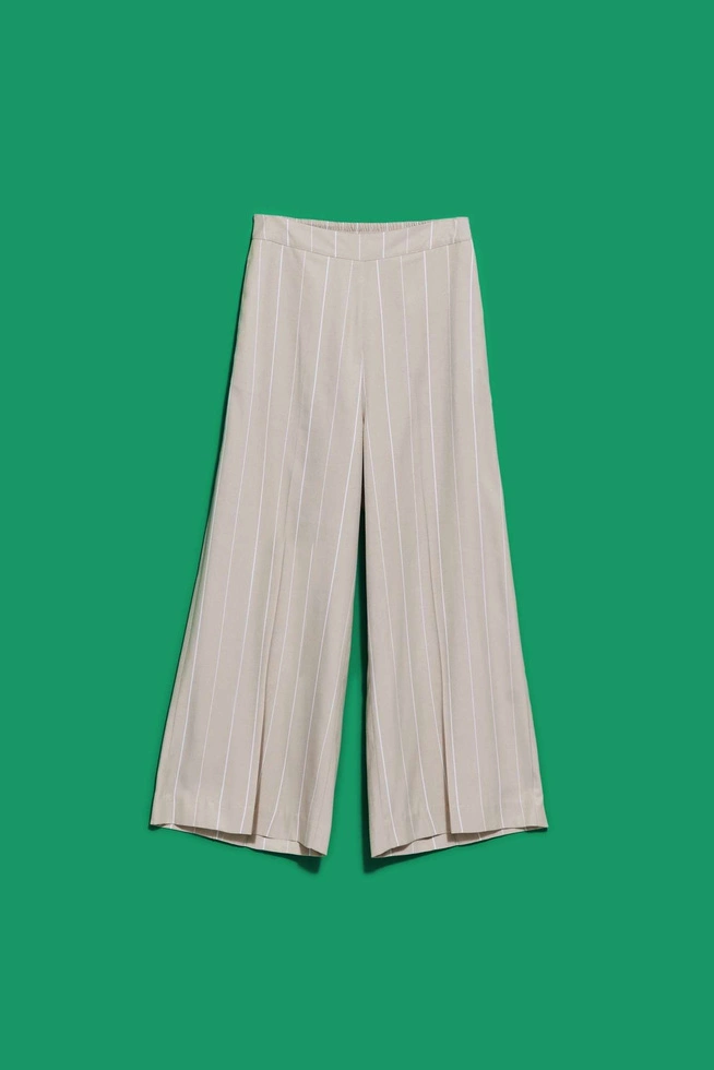 Spodnie kuloty w paski piaskowe