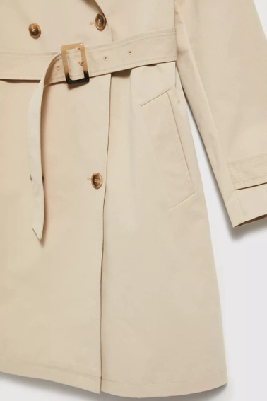 Trencz z paskiem beżowy