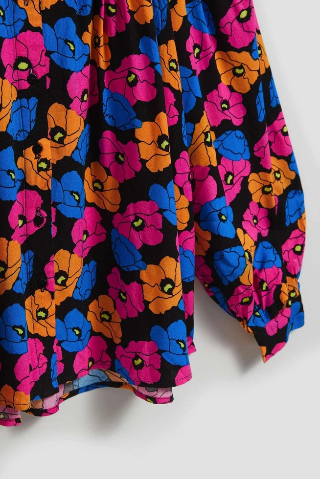 Koszula w kwiaty czarna