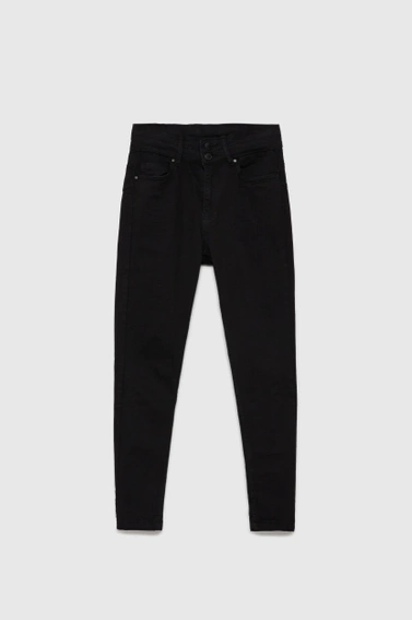 Gładkie jeansy rurki czarne