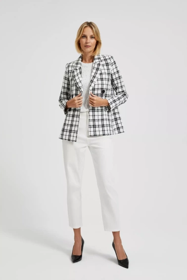 Dwurzędowa marynarka czarno-biała