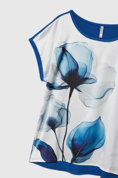 Bluzka z nadrukiem błękitna