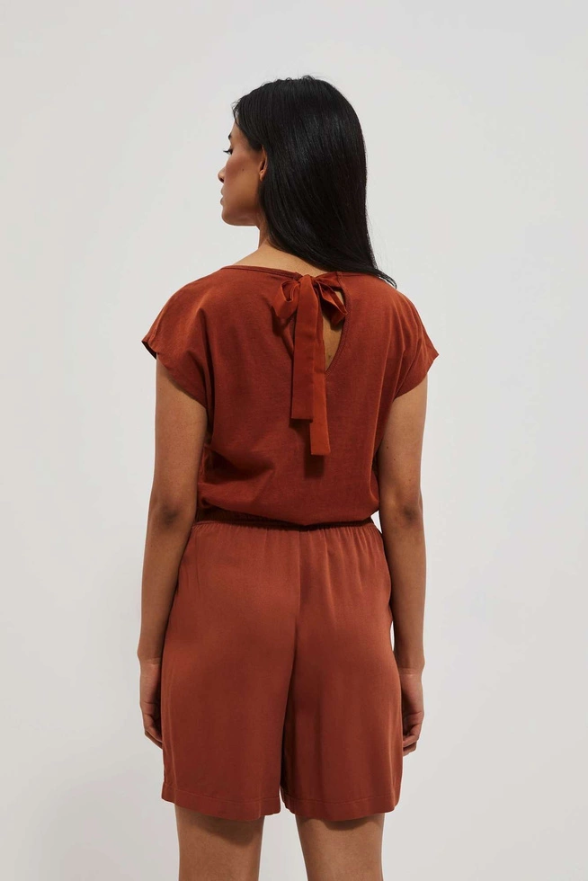 T-shirt z nadrukiem w kolorze brązowym