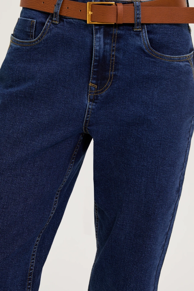Jeansy z paskiem granatowe