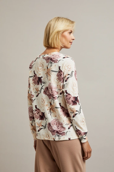 Bluza w kwiaty biała