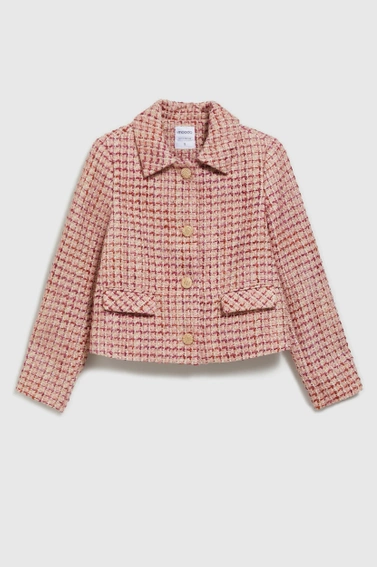 Marynarka zapinana na złote guziki różowa