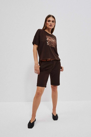 Bluza z nadrukiem ciemnbrązowa