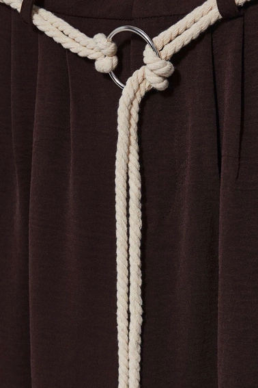 Spodnie z szerokimi nogawkami ciemnobrązowe