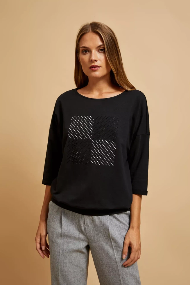 Bluza z rękawami 3/4 czarna