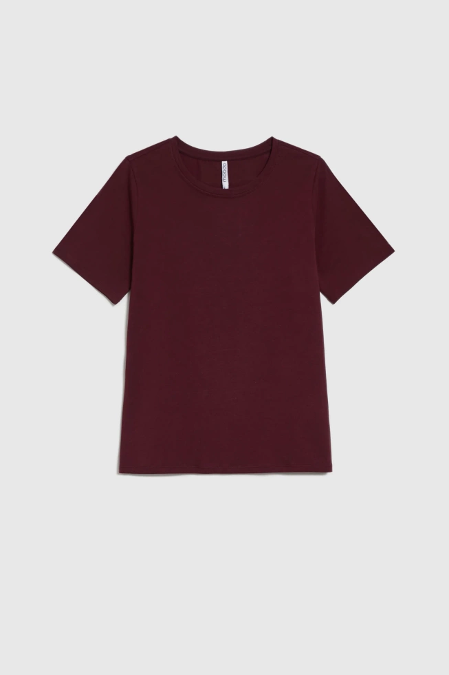Gładki t-shirt burgunowy