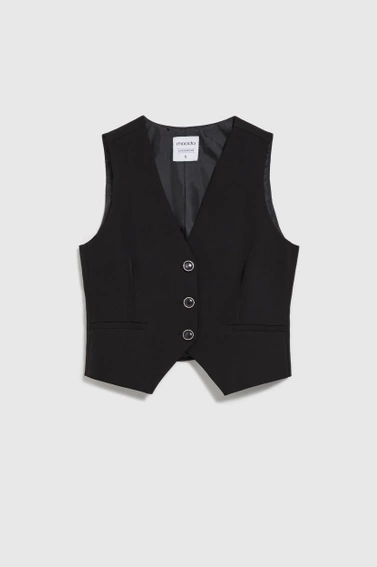 Kamizelka z ozdobnymi guzikami czarna