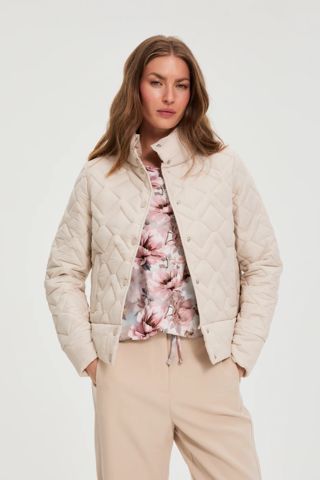 Pikowana kurtka beżowa