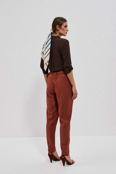 Wiskozowe spodnie z prostą nogawką