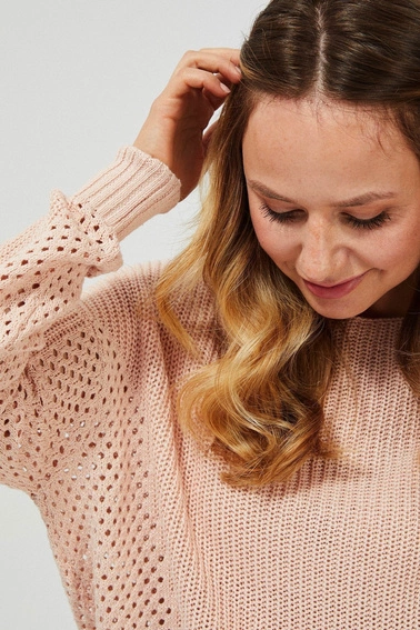 Sweter oversize z ażurowym wzorem