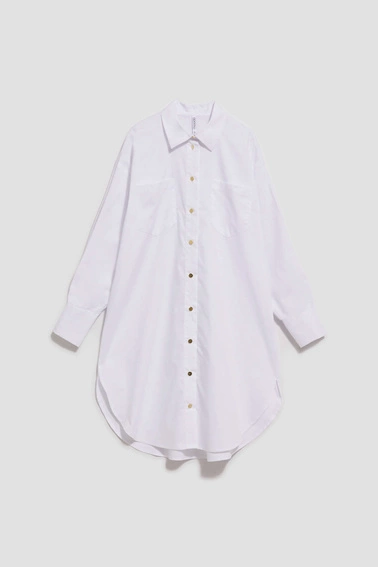 Koszula oversize ze złotymi guzikami biała