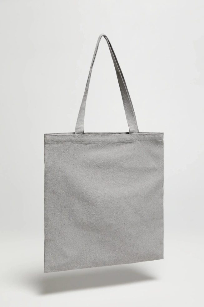 Torba shopper z nadrukiem szara