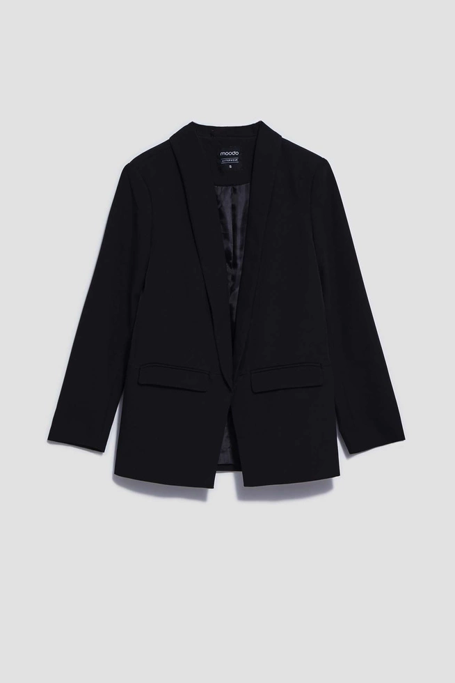 Gładka marynarka czarna