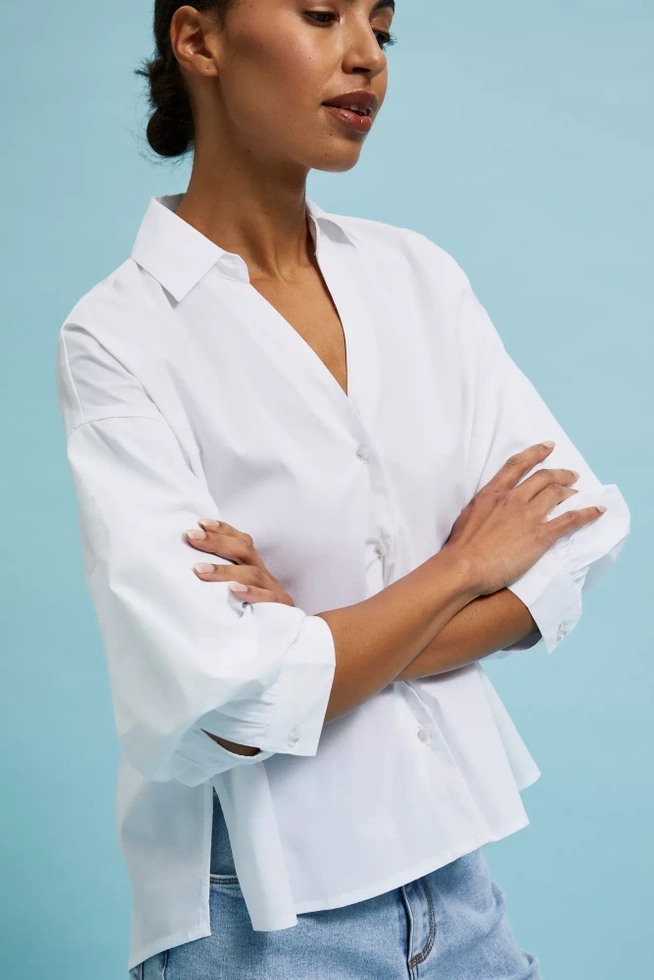 Koszula z bufiastymi rękawami biała