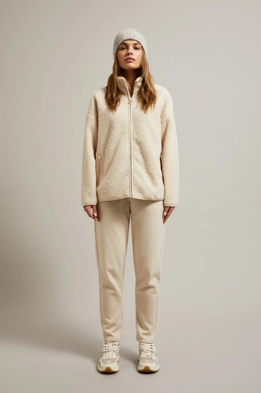 Bluza zapinana na zamek beżowa