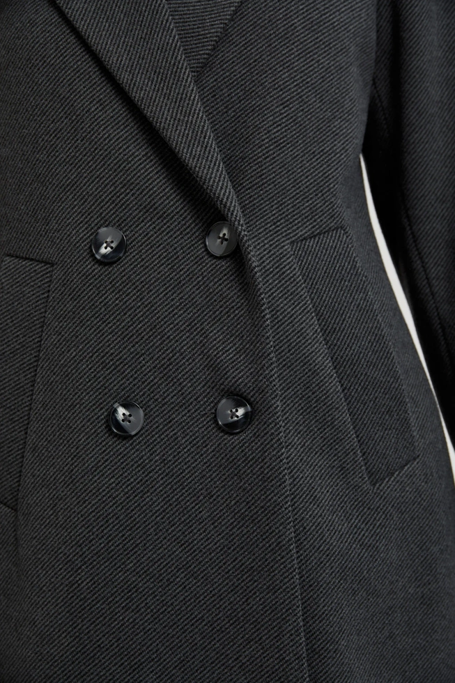 Elegancki długi płaszcz szary