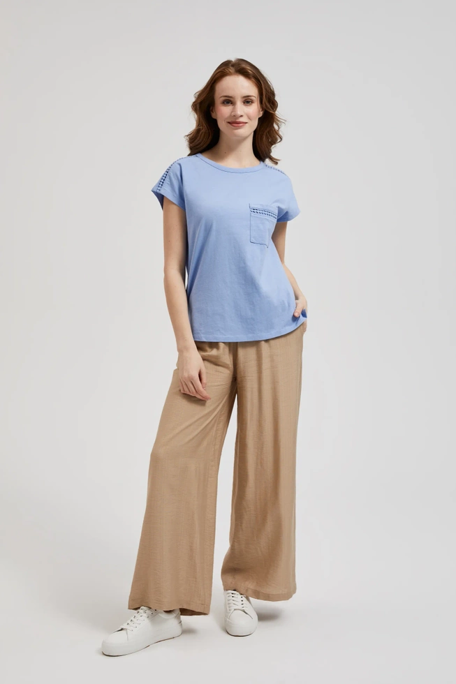 Bluzka z kieszonką błękitna