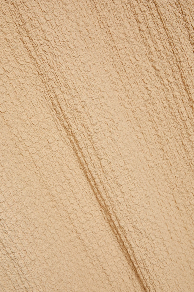 Sukienka midi z długimi rękawami beżowa