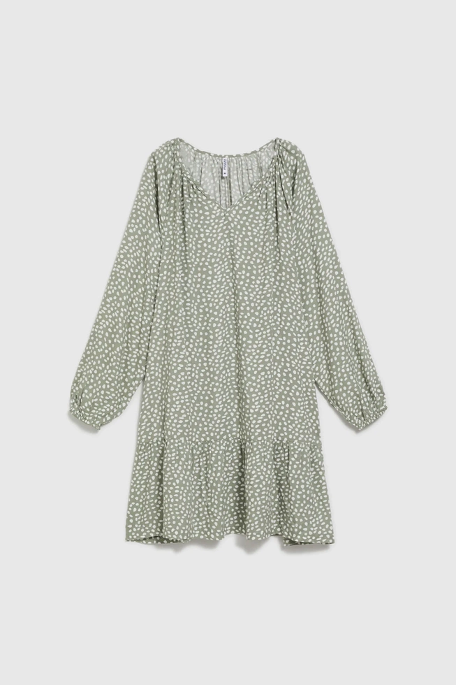 Wiskozowa sukienka oliwkowa