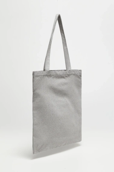 Torba shopper z nadrukiem szara