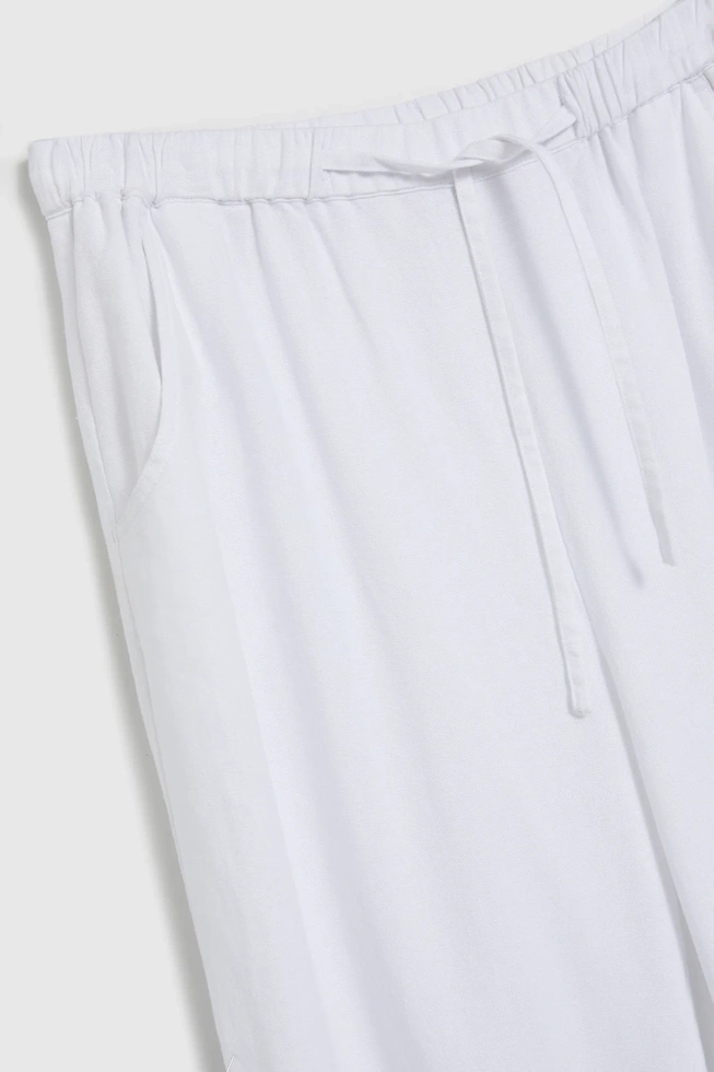 Gładkie wiskozowe spodnie białe