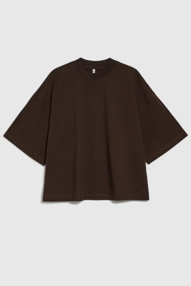 Gładka bluzka oversize brązowa