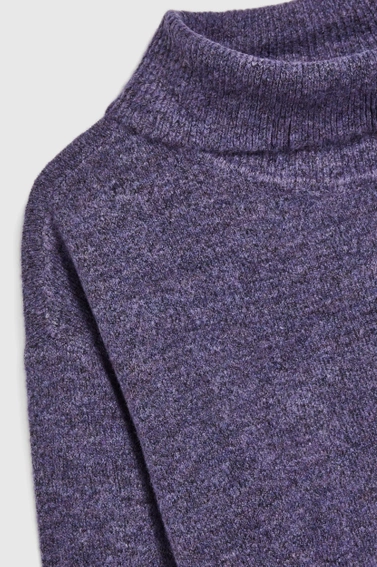 Sweter z golfem i długimi rękawami fioletowy 