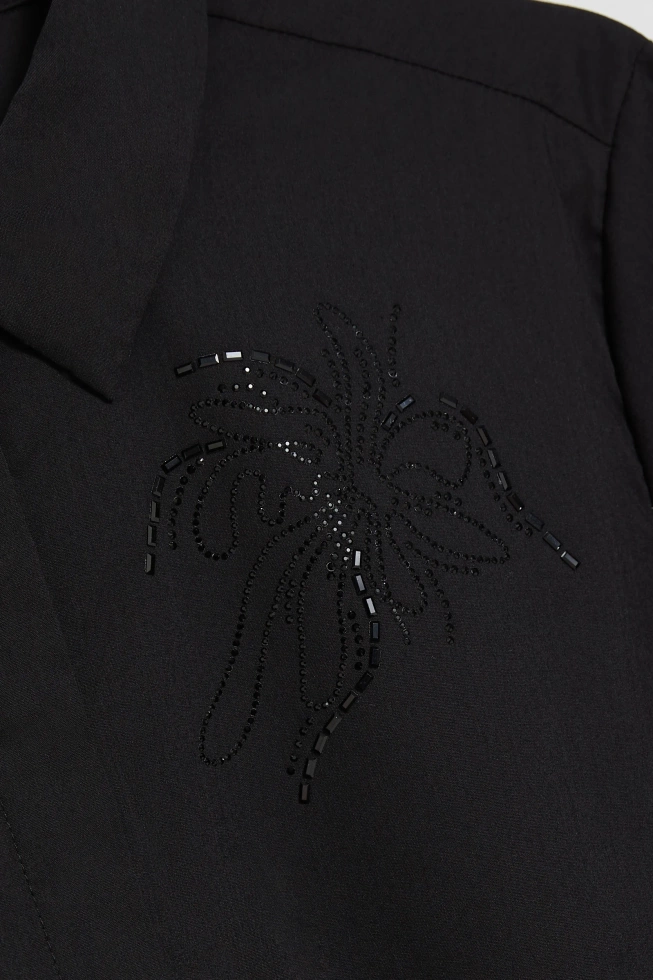 Koszula z kołnierzykiem czarna