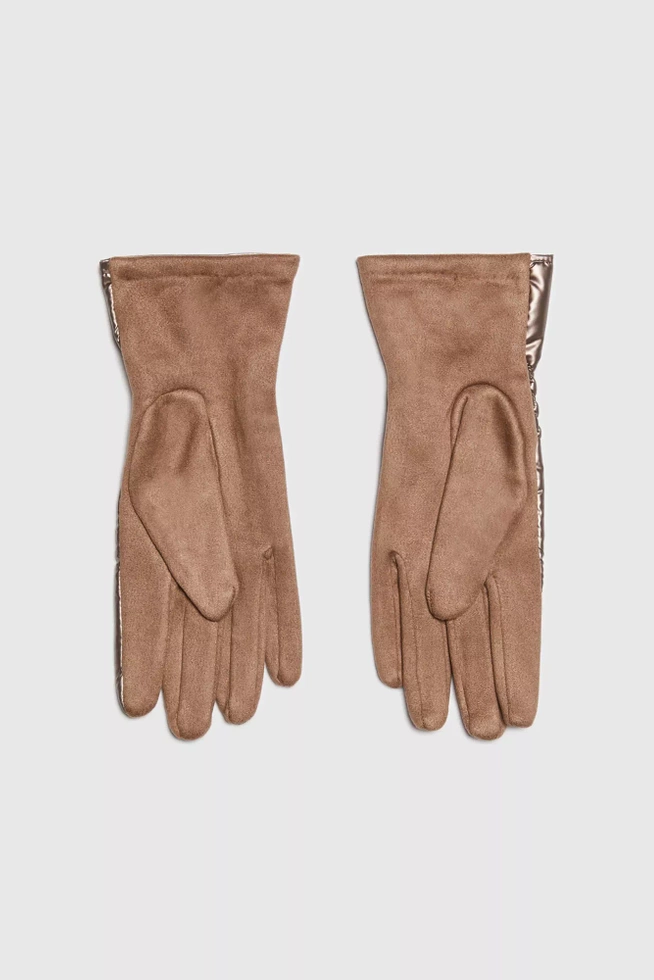 Rękawiczki z pikowaniem brązowe