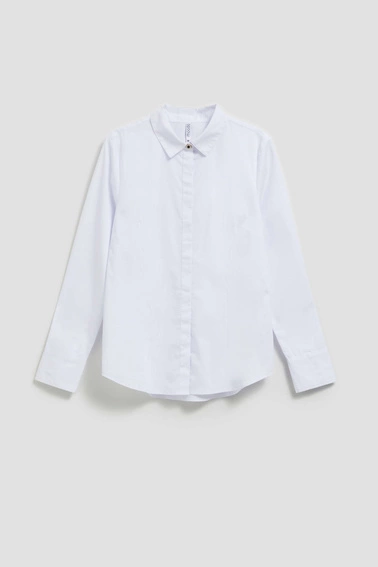 Gładka koszula biała